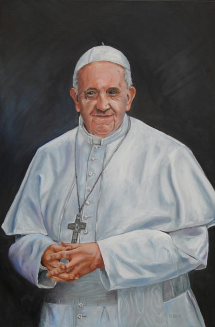 #2 -  Pope Francis by Debby Bird, Reston, Va. (Oil Paint on Canvas) - 