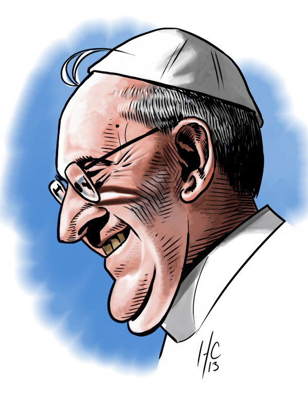 #3 - A side of pope by Hamilton Cline, Daly City, Calif. (Digital) - "An illustration of the pope from the side."