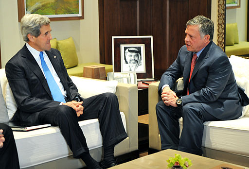 U.S. Secretary of State John Kerry meets with Jordanian King Abdullah II in Amman, Jordan, on May 22, 2013. 