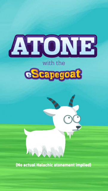The eScapegoat, an online creation of a San-Francisco non-profit to help people get ready for Yom Kippur, the Jewish Day of Atonement. Photo courtesy G-dcast