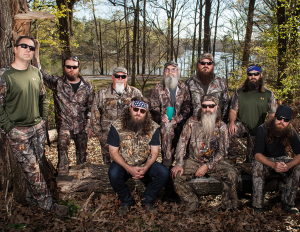 Cast members of "Duck Dynasty" with the newest member, Alan Robertson (far left), who made his debut on the hit A&E show that garnered 11.8 million viewers during the premiere.  Photo courtesy Duck Commander