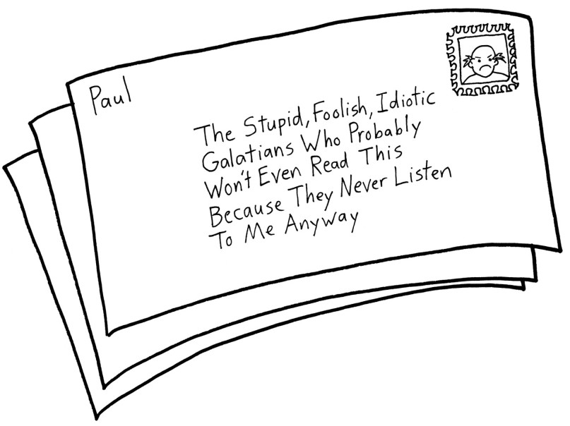 Paul's letter to the Galatians. Twible cartoon by Leighton Connor.