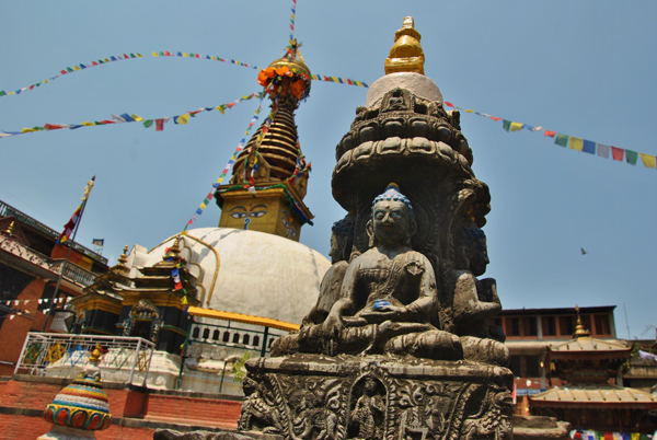 A Buddhist site in Kathmandu. Statues of the Buddha are all over in Nepal, the birthplace of the founder of Buddhism. RNS photo by Vishal Arora