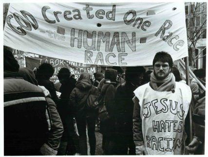Religious organizations were among the thousands of protesters participating in a demonstration against racism and police brutality held in Philadelphia, Pa. on Feb. 15, 1986. The protest was sponsored by the National Mobilization Against Racism. Religion News Service file photo by Bruce Williams