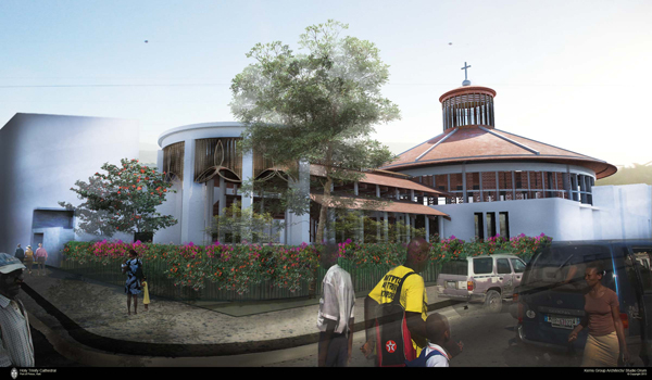 A proposed sketch of a rebuilt Holy Trinity Cathedral in Haiti. Photo courtesy The Espiscopal Church