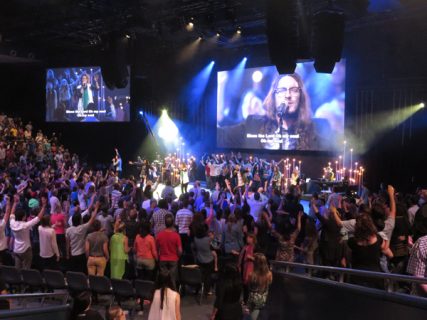 A worship service at Hillsong Church noted its 30-year anniversary on Sunday (Oct. 27) at their main campus just outside of Sydney. RNS photo by Sarah Pulliam Bailey