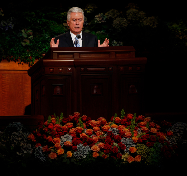 Dieter F. Uchtdorf, second counselor in the LDS Church’s governing First Presidency, speaks during the 183rd LDS General Conference. Photo courtesy The Church of Jesus Christ of Latter-day Saints