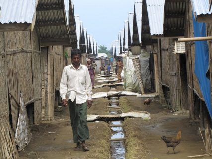 Some 90,000 Rohingya now find themselves squeezed into camps near the state capital Sittwe, living in cramped barrack-type shelters. 