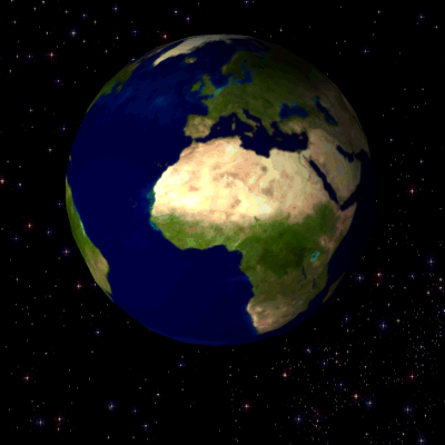 Rotating Earth from Marvel via Wikimedia Commons.