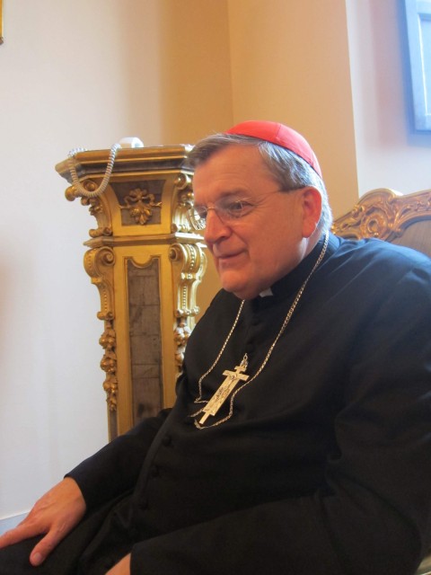 Cardinal Raymond Burke in his office in the Roman Curia, 2012. Photo by David Gibson