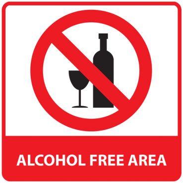 "Alcohol Free Area" sign 