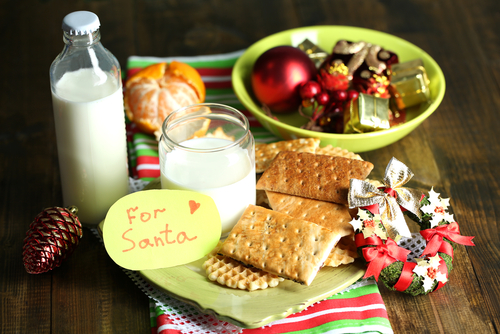 Cookies and milk left for Santa.