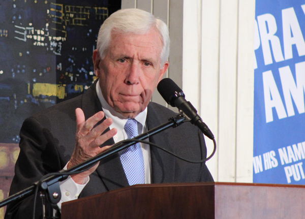 Rep. Frank Wolf, R-Va., speaks at the National Day of Prayer observance at the Cannon House Office Building on May 2, 2013. RNS photo by Adelle M. Banks