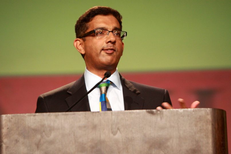 Dinesh D'Souza speaks at the 2013 FreedomFest in Las Vegas, Nevada.