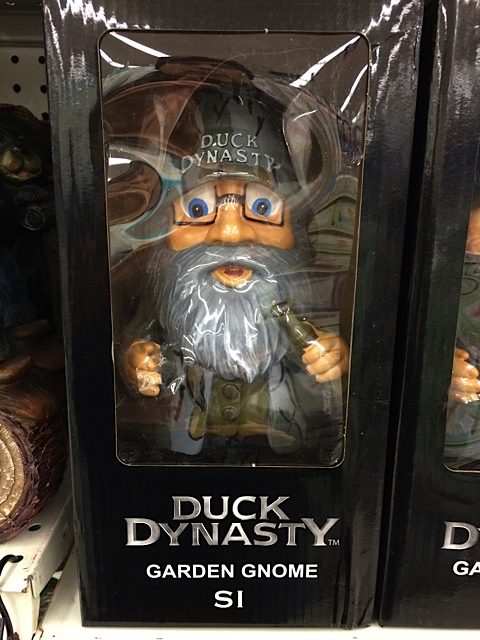 It's a garden Gnome and a magazine cover! Duck Dynasty is everywhere...