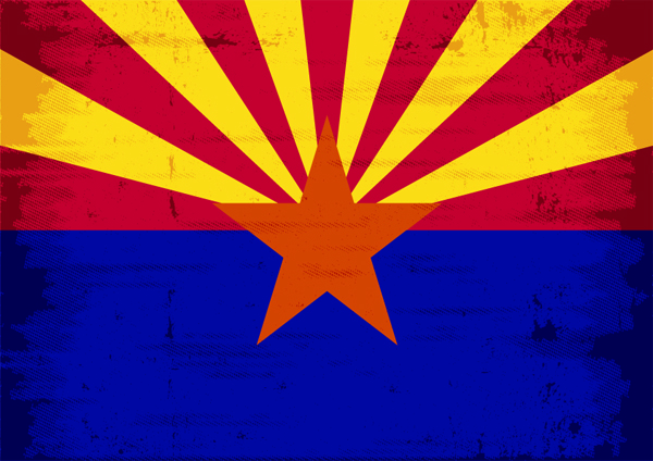 Arizona flag with texture.