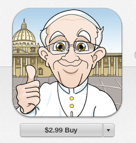 Imprimatur? Screen shot of the new Pope Francis Comics app