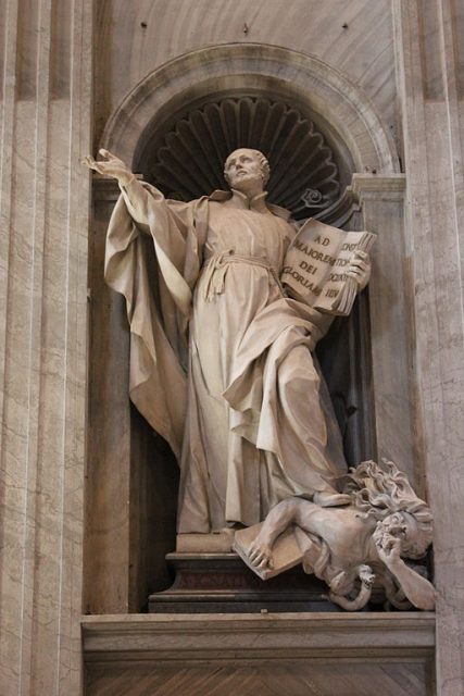 Camillo Rusconi (1658–1728) - Statue of St. Ignatius of Loyola at St. Peter's Basilica, Vatican (1733).