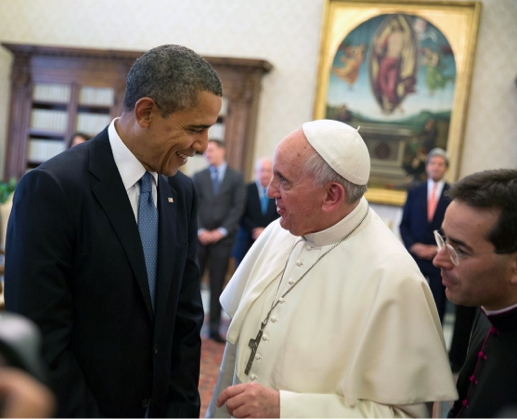 Pope Francis meets President Obama at the Vatican. White House photo courtesy Pete Souza.