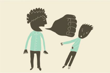 Illustration of verbal bullying.