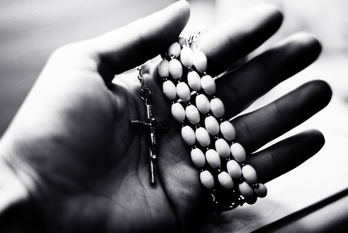 A rosary cross.