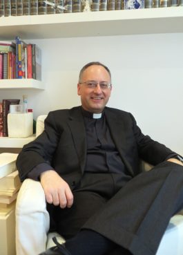 The Rev. Antonio Spadaro, an Italian Jesuit who has interviewed Pope Francis, in his office at the Jesuit journal, Civilta Cattolica, in Rome. RNS photo by David Gibson