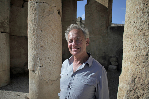 Simon Schama at Iraq-el Amir, Jordan. Photo courtesy of PBS