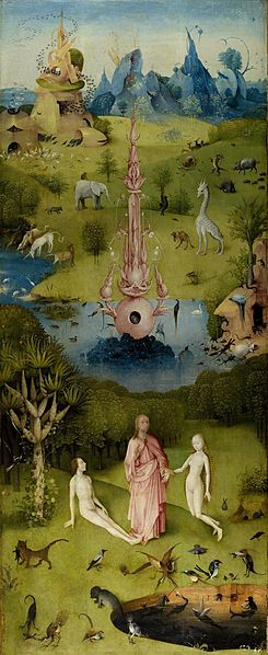 Garden of Eden by Hieronymus Bosch (left panel of Garden of Earthly Delights)