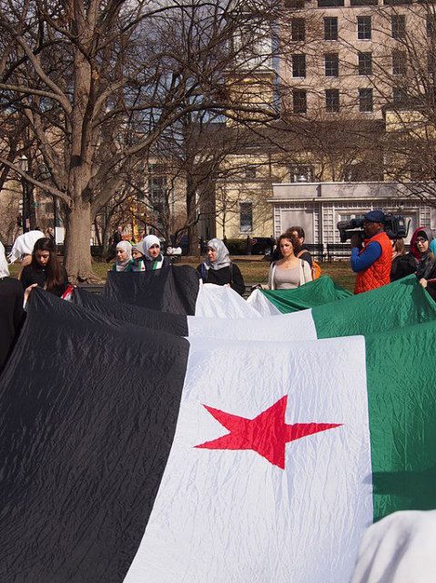 Syrian protest at Lafayette Square in Washington, D.C., in March 2014. 