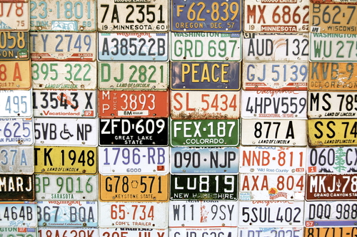 License plates image courtesy of Joy Brown via Shutterstock