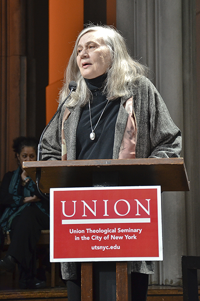 Pulitzer-prize winning author Marilynne Robinson spoke at Union Seminary in March, 2014. Photo by Kristen Scharold