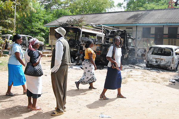 A government office in Mpeketoni, Kenya, was raided by attackers during the recent violence that left about 60 dead.