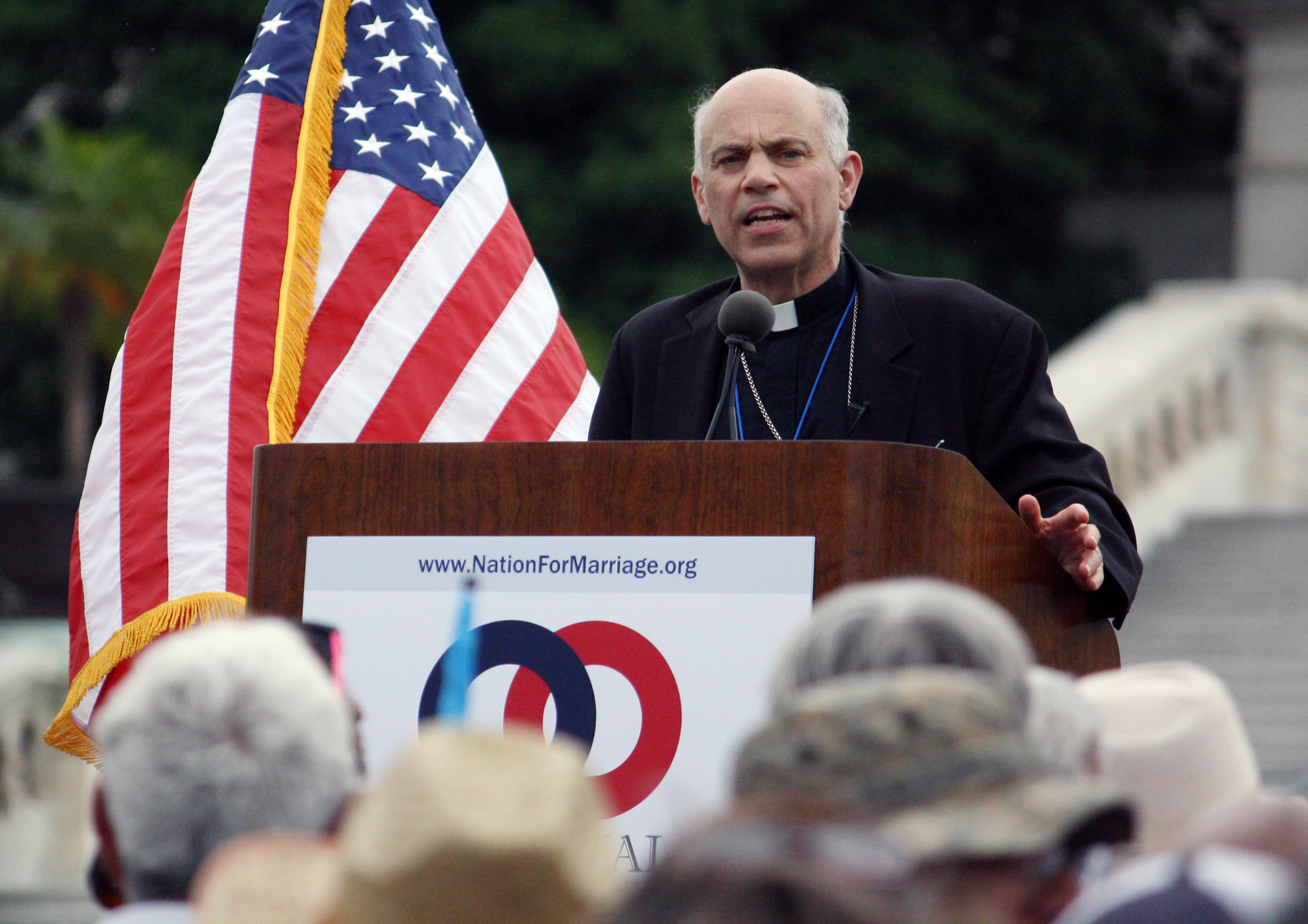 San Francisco Archbishop Salvatore Cordileone addressed the crowd at the 2014 March for Marriage rally on June 19, 2014, in Washington, D.C. RNS photo by Heather Adams