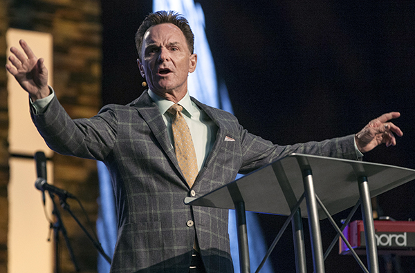 Ronnie Floyd speaks at the opening of the 2014 Southern Baptist Convention Pastors' Conference. The convention later elected him as its president. Photo courtesy Matt Miller via Baptist Press