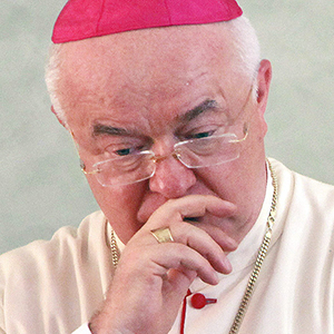 Jozef Wesolowski is pictured during a 2011 ceremony in Santo Domingo when he was still an archbishop and was serving as nuncio to the Dominican Republic. The Vatican’s Congregation for the Doctrine of the Faith found the archbishop guilty of sexual abuse of minors and has ordered that he be laicized.