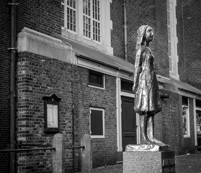 Anne Frank monument, Amsterdam. Photo courtesy Jeff Blum via Flickr Creative Commons