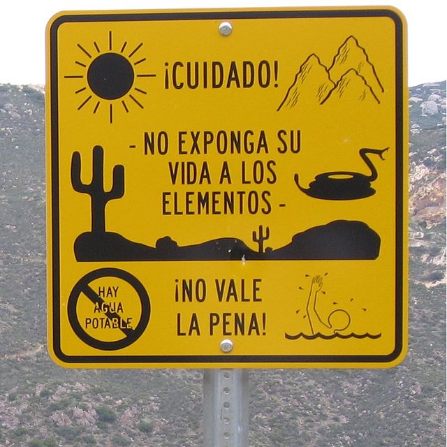 Border Control sign in California