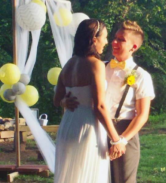 Christian Minard, right, married Kadyn Parks on March 17, 2014.