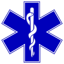 Medical services Star of Life featuring the staff of Asclepius, the ancient god of medicine.