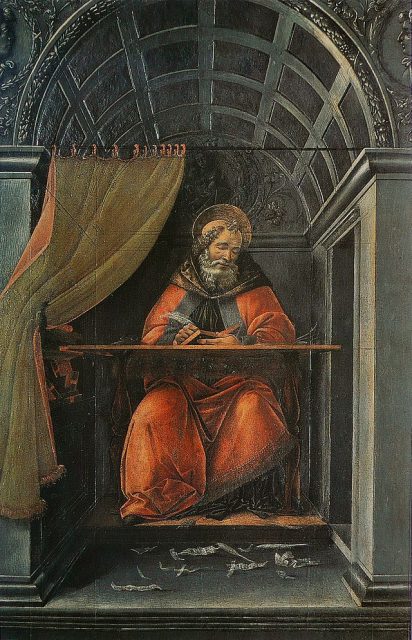 St. Augustine in his study, by Botticelli