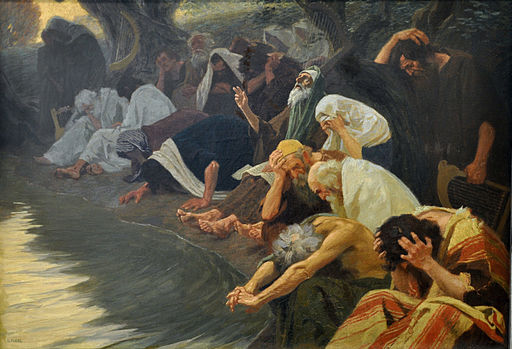 Painting of Babylon captivity, circa 1920.