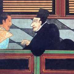 Jesuit with a Japanese nobleman, circa 1600.