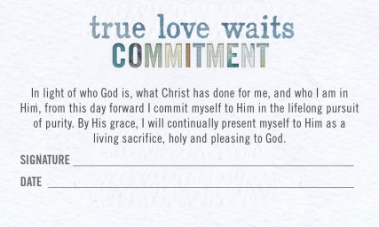 Three million students in thousands of churches worldwide have made the True Love Waits pledge, in one of the most popular campaigns for sexual purity. Photo courtesy of LifeWay Church Resources