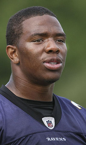 Ray Rice, shown here during 2009 Baltimore Ravens training camp, admitted punching his fiance in a hotel elevator. 