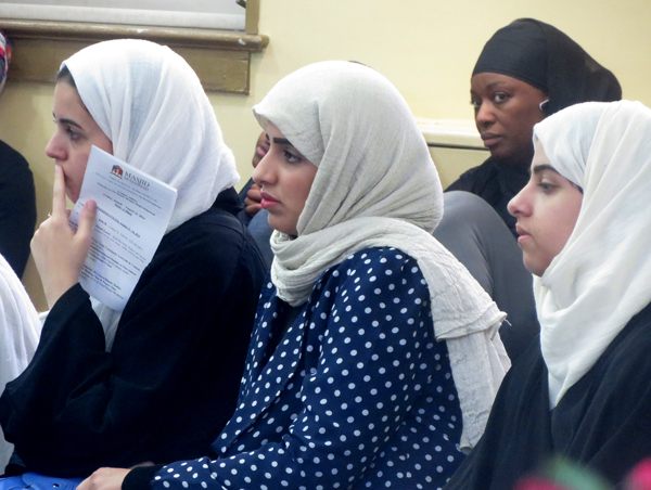 Muslim women attend Friday services at Masjid Muhammad in Washington, D.C. Religion News Service photo by Kevin Eckstrom