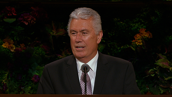 President Dieter F. Uchtdorf of the First Presidency speaks at the general women's meeting on September 27, 2014. Photo courtesy of the Church of Jesus Christ of Latter-Day Saints