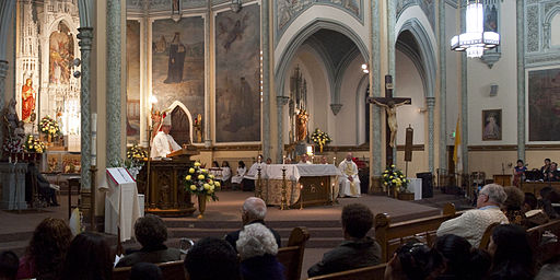 Bishop Kevin C. Rhoades preaches during the Centennial Mass for St. Adalbert Parish in South Bend, Indiana.