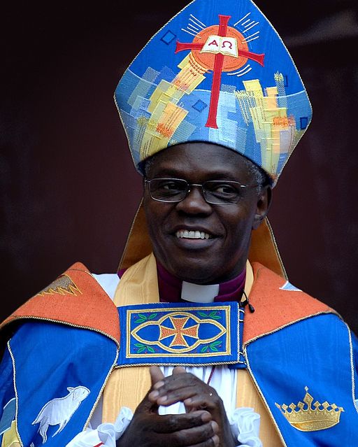 Archbishop John Sentamu leaves York Minster after his enthronement service in 2005.