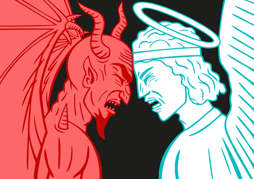 Devil vs. angel image.