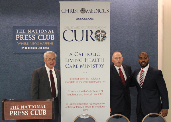 Mike O'Dea, David Wilson and Louis during the CMF CURO presentation at the National Press Club. Photo by Chris Sullivan